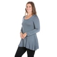 thumbnail image 2 of 24seven Comfort Apparel Long Sleeve Swing Plus Size Tunic Top, 2 of 4