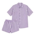 thumbnail image 4 of Bixock Maternity Pants,Womens Over The Belly Pants,Women's Maternity Clothing Two-piece Loose Striped Off Shoulder Shirt Top Shorts Set, 4 of 7