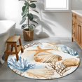 thumbnail image 3 of Round Rugs 3Ft, Brown Blue Beach Coastal Round Area Rug Washable Indoor Throw Carpet, Nautical Summer Starfish Coral Small Non Slip Circle Rug for Bedroom Living Room Home Decor Aesthetic, 3 of 8