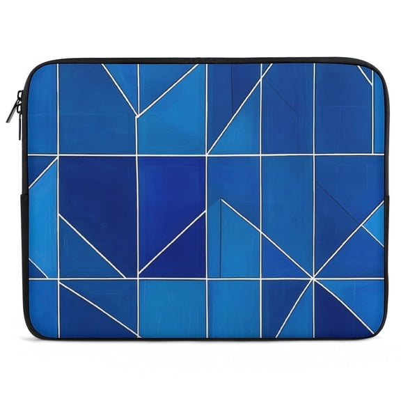 12inch No Hand Draw Laptop Bag With Large Capacity Zipper Design Doesn'T Portable Ultra-Thin Light Weight DarkGray Geometric Patterns_3