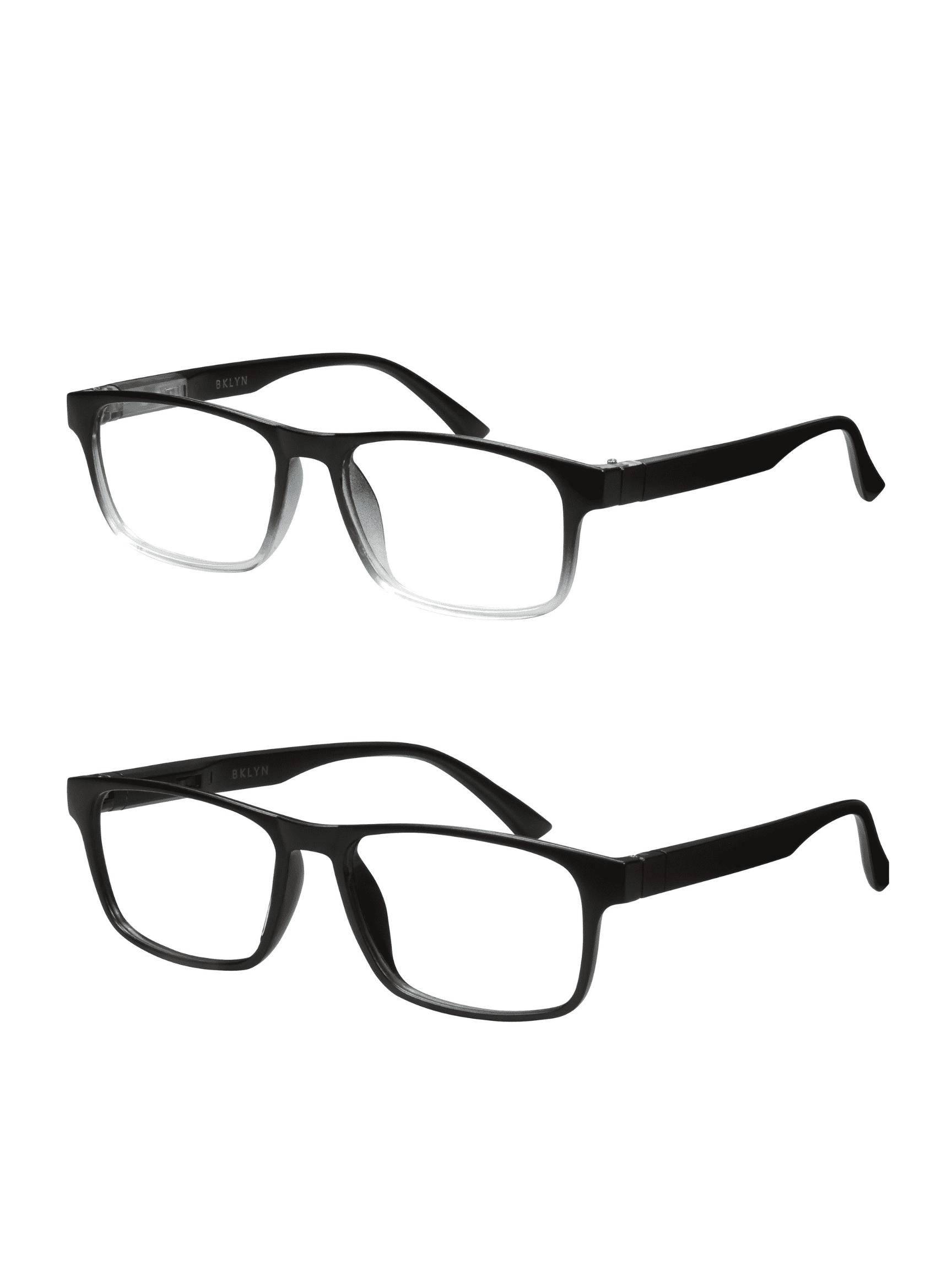 Bklyn Nostrand +1.25 Plastic Reading Glasses & Pouches Value Pack 2 Ea ...