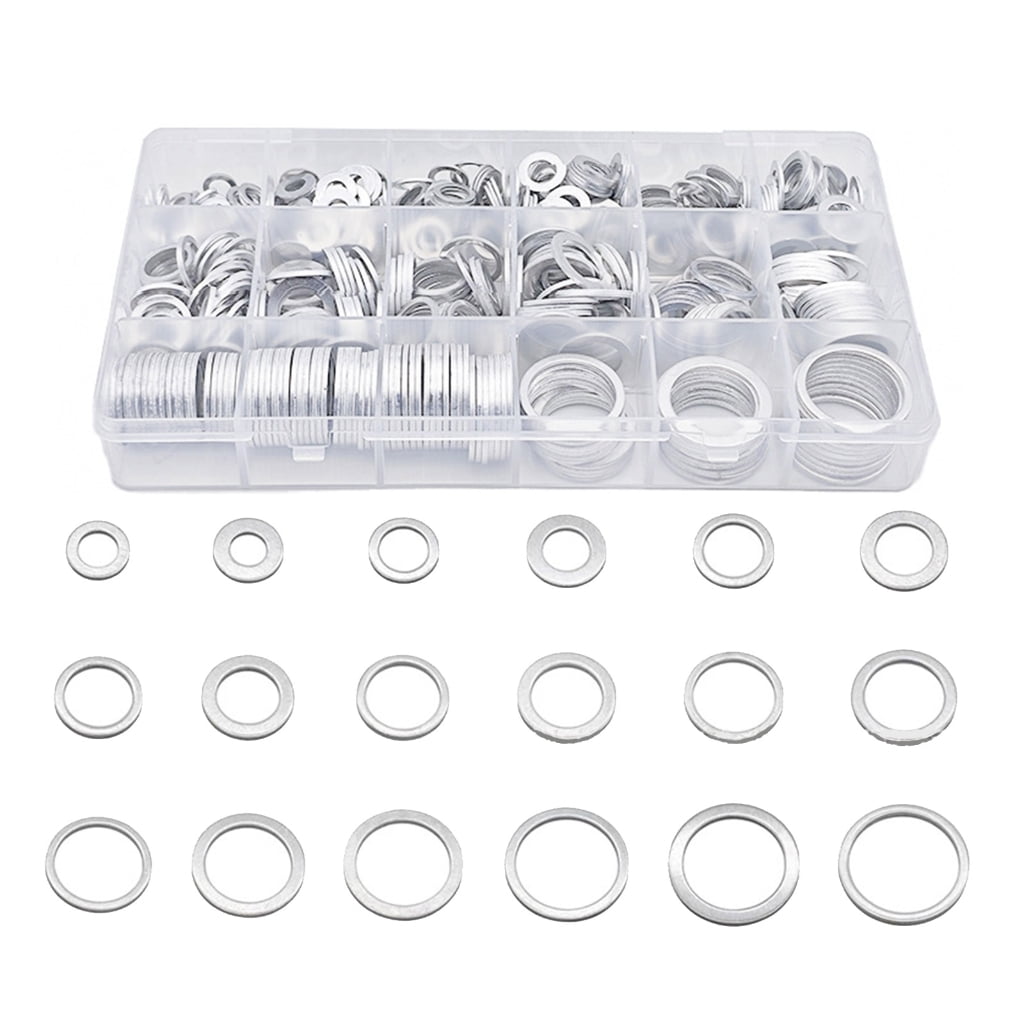 Geemin Complete 580pcs Aluminum Washer set Resistant Washers with Storage Box for Automotive & Equipment Maintenance