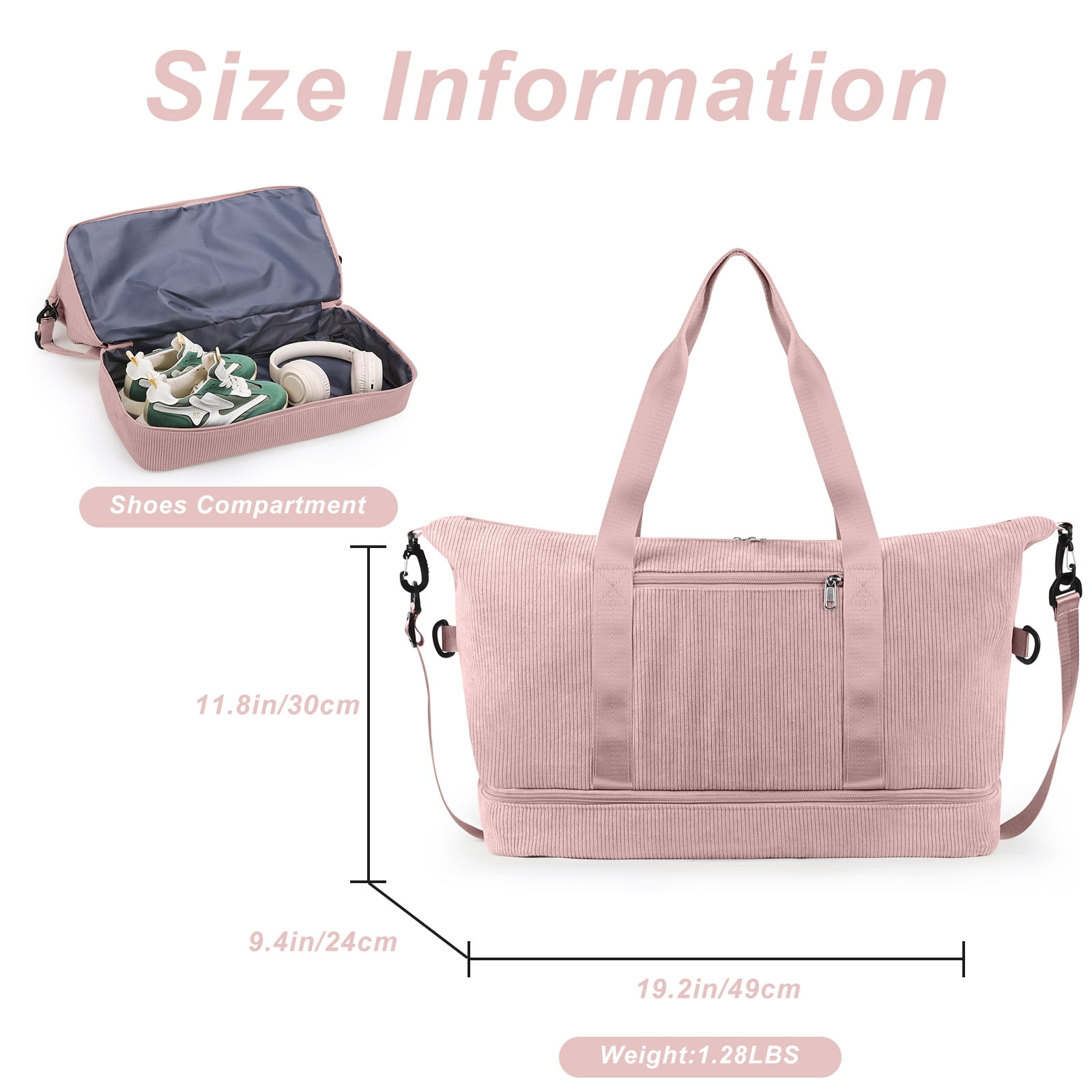 Gynky Travel Duffel Weekender Bags for Women Carry on Large Tote Sport Duffle Hospital Gym Bag for Labor and Delivery Overnight Luggage with Shoe Compartment Trolley Sleeve Wet Pocket