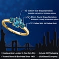 thumbnail image 2 of Gem Stone King 10K Yellow Gold London Blue Topaz Engagement Ring for Women | 1.44 Cttw | Oval 7X5MM | Gemstone November Birthstone | Size 5, 2 of 6
