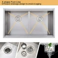 thumbnail image 4 of 33 Inch Undermount Kitchen Sink Double Bowl Workstation, 33x19 Undermount Workstation Double Bowl Kitchen Sink, 16 Gauge Stainless Steel Divide Kitchen Sink with Cutting Board, 4 of 8
