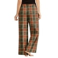 thumbnail image 4 of Pajama Pants with Drawstring Elastic Waist, Plaid Print Sleepwear, Comfortable Straight Leg Loose Lounge Pants for Women, Versatile for Home,Saffron,2XL, 4 of 4