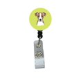 thumbnail image 1 of Checkerboard Lime Green Jack Russell Terrier Retractable Badge Reel, 1 of 1