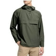thumbnail image 1 of Blusa de manga larga con capucha para hombre, estilo casual, de color liso, con botones y bolsillos, de poliéster., 1 of 6