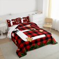 thumbnail image 3 of Manfei Initial E Letter Bedding Comforter Set for Kids, Black Red Buffalo Twin Comforter Sets, Merry Christmas Reversible Bedding Set, Lightweight Room Decor, 2-Piece, 3 of 8