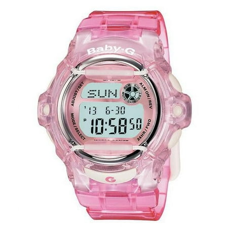 Women's Pink Baby-G Watch Jelly Whale Digital - Pink Rubber Strap - BG169R-4