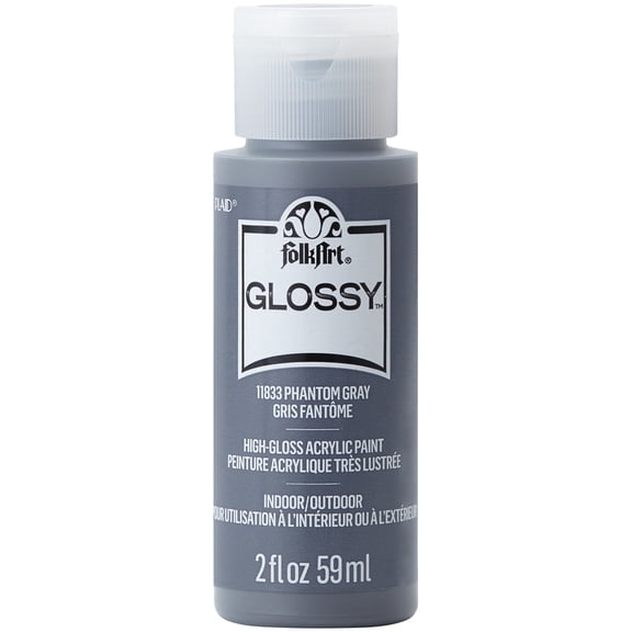 FolkArt Glossy Paint 2oz-Phantom Gray