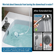 JoyRain High Pressure 8” Overhead Shower & 4.5” 8-Mode Handheld Combo with 90° Extension Arm, Adjustable Height, Chrome