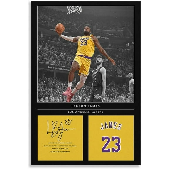lebron james Basketball Star Wall Art Canvas Poster Home Size 24''x36''