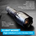 thumbnail image 3 of TacLight Tactical Flashlights, 3 Pack Zoomable Waterproof Flashlight Camping, LED Flashlight, Torch Light, Lampe De Poche, Heavy D, 3 of 8