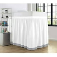 thumbnail image 2 of Dual Tone Dorm Bed Skirt, Ruffled Dual Tone Dorm Size Bed Skirt - 100% Microfiber Fabric, Dual Tone Dorm Bed Skirt Twin XL Size College Dual Tone Dorm Bed Skirt 30" Drop - Light Grey and White Solid., 2 of 4
