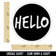 thumbnail image 2 of Hello in Circle Self-Inking Rubber Stamp Ink Stamper - Blue Ink - Small 3/4 Inch, 2 of 7