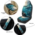 thumbnail image 6 of Xoenoiee Dolphin Coral Pattern Car Accessories Set of 5, PU Leather Car Seats Cover Protector, Seatbelt Cover, Auto Armrest Cover Protector for Most Vehicle, SUV, Truck, 6 of 7