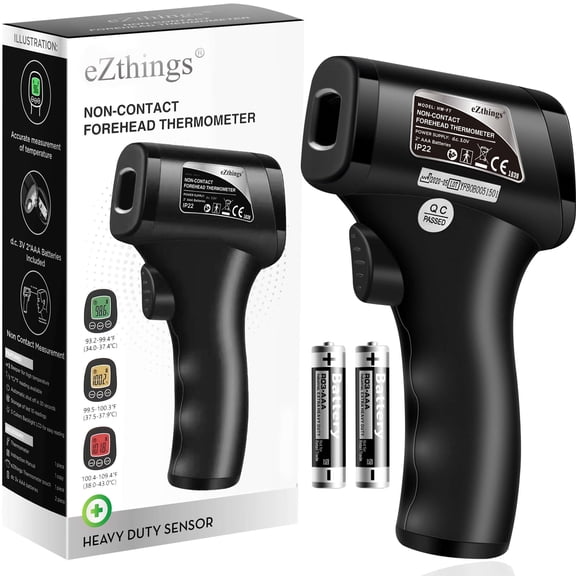 eZthings Heavy Duty Non Contact Medical Screening Forehead Thermometer for Physician Offices and Hospitals