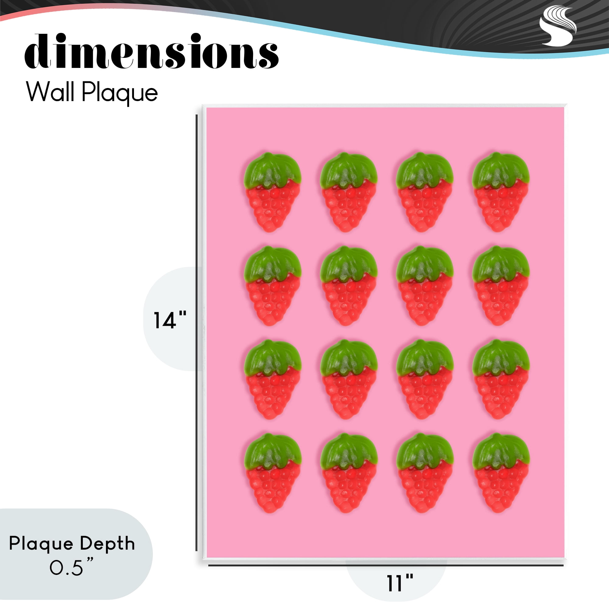 Stupell Industries Gummy Strawberry Candy Pattern Wall Plaque Art, design by LISH Creative