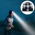 thumbnail image 2 of Gorra de linterna frontal recargable por USB, gorra de punto de invierno más cálida unisex, invierno para correr, senderismo, acampar, caminar por negro Sunnimix Sombrero de luz cálida de invierno, 2 of 8