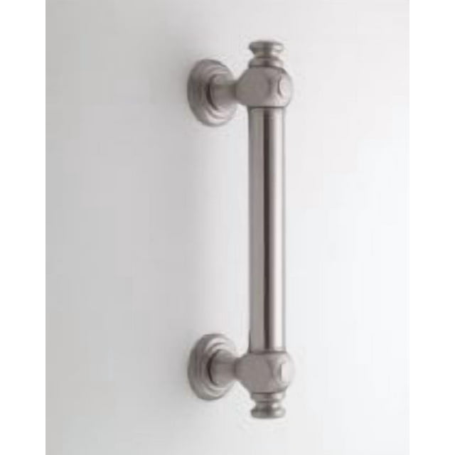 Jaclo H60-FM-12-SN Poignée de Porte de Douche avant Lisse avec Embouts, Nickel Satiné