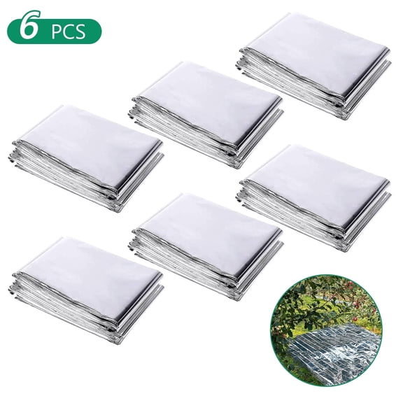 Hengbo 6 Pcs Reflective Mylar Film 83x52 Inch Greenhouse Cover for Plants Grow Room Camping  Survival