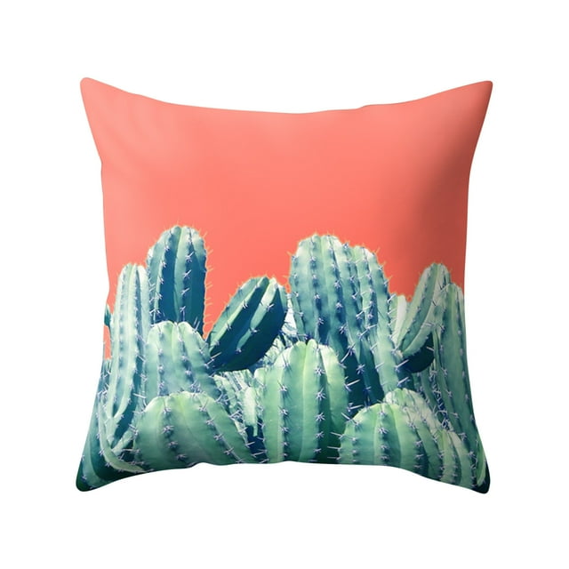 Home With Succulent Leaves And Pillowcases, Green Flower Leaves, Car Cushion Covers