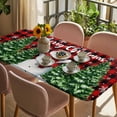 thumbnail image 3 of Christmas Snowman Table Cloths for 4 Foot Rectangle Tables, Winter Xmas Trees Red Black Plaid Snow Patio Waterproof Elastic Fitted Tablecloths, Washable Rectangular Table Cover for Camping, 3 of 8