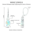 thumbnail image 4 of Rosec Jewels Womens Ethiopian Opal Drop Earrings with Moissanite - 8X10 mm Opal - AAA Grade, 14K White Gold, 4 of 8