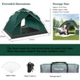 thumbnail image 3 of SAN LIKE Camping Tent 3/4 Person Tents for Family Camp Tent Waterproof Outdoor for Backpacking Hiking Easy Setup with Storage Bag,8 Ground ding,4 Windproof Rope(Green with Doors No Windows), 3 of 7