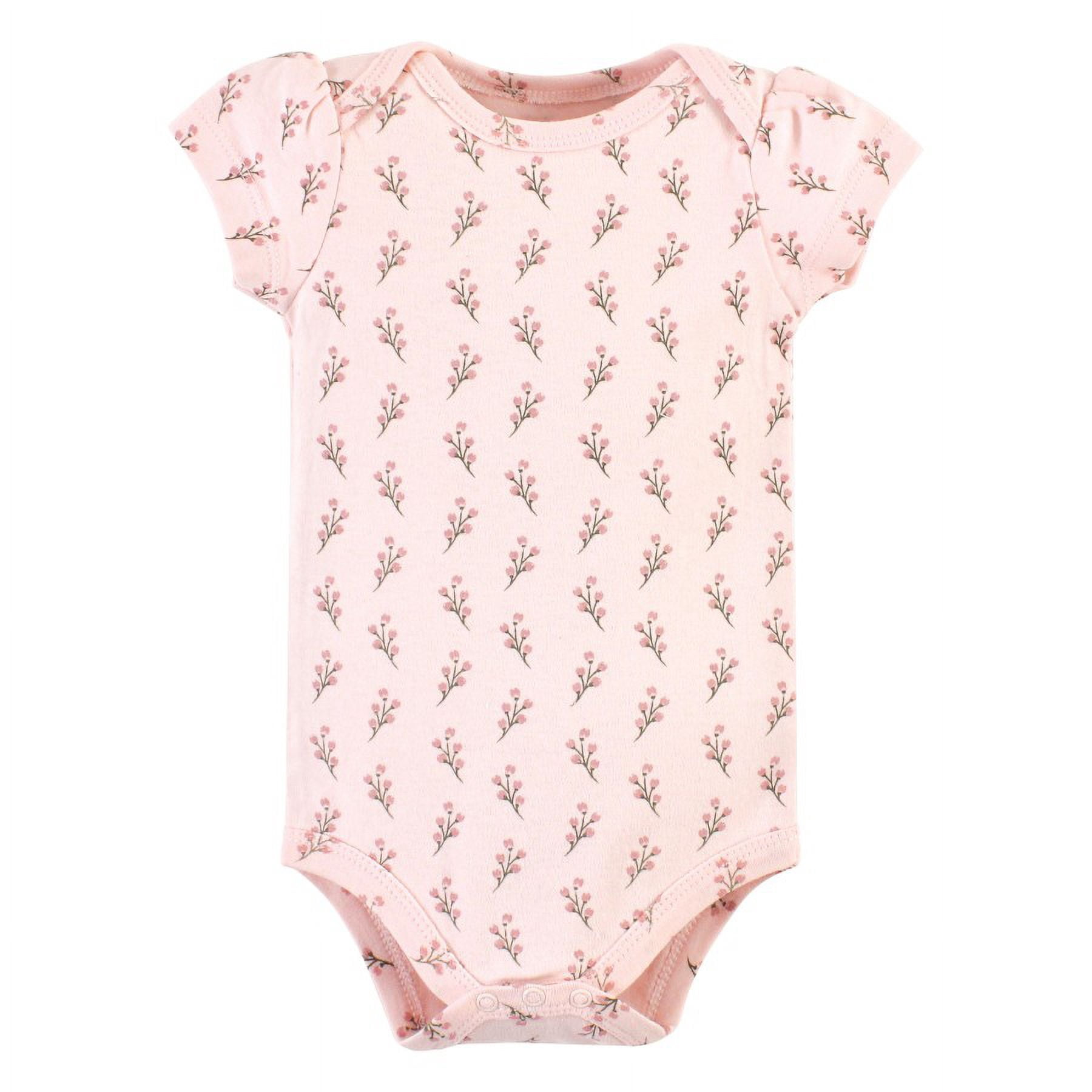 Hudson Baby Short Sleeve Bodysuits, 5-Pack, Newborn- 24 Months