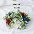 thumbnail image 2 of 4th of July Candle Rings Artificial Flower Wreath Red Blue White Patriotic Candle Holder 9.84" Tables Centerpieces Home Farmhouse Decor for Independence Day Memorial Day, 2 of 7