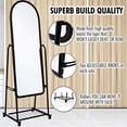 thumbnail image 3 of OMISHOME Miroir Noir Pleine Longueur Debout Miroir Intégral Réglable Stand Up Miroir Pleine Longueur sur Roues avec Stockage sous Semble Grand et Offre un Assemblage Rapide, 3 of 7