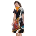 thumbnail image 2 of Bixox Robe d'Été à Manches Courtes pour Femmes Robe Ample Longueur Genou avec Poches-Vache, 2 of 7