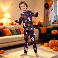 thumbnail image 7 of Halloween Pajamas Set Pumpkin Print Sleepwear Holiday Loungewear Outfit,Allover Purple Pumpkin Ghost Hat Pattern Long Sleeve Top Pants Soft Apparel,Festive Autumn Nightwear Cozy Housewear, 7 of 7