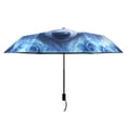 thumbnail image 3 of White Wolf Roses with Blue Flame All Weather Umbrella Triple Folding Parasol 6 Ribs UV Protection Portable, 3 of 8
