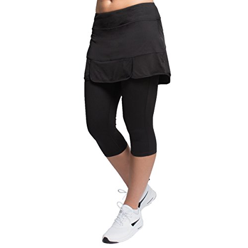 plus size skirted capri leggings
