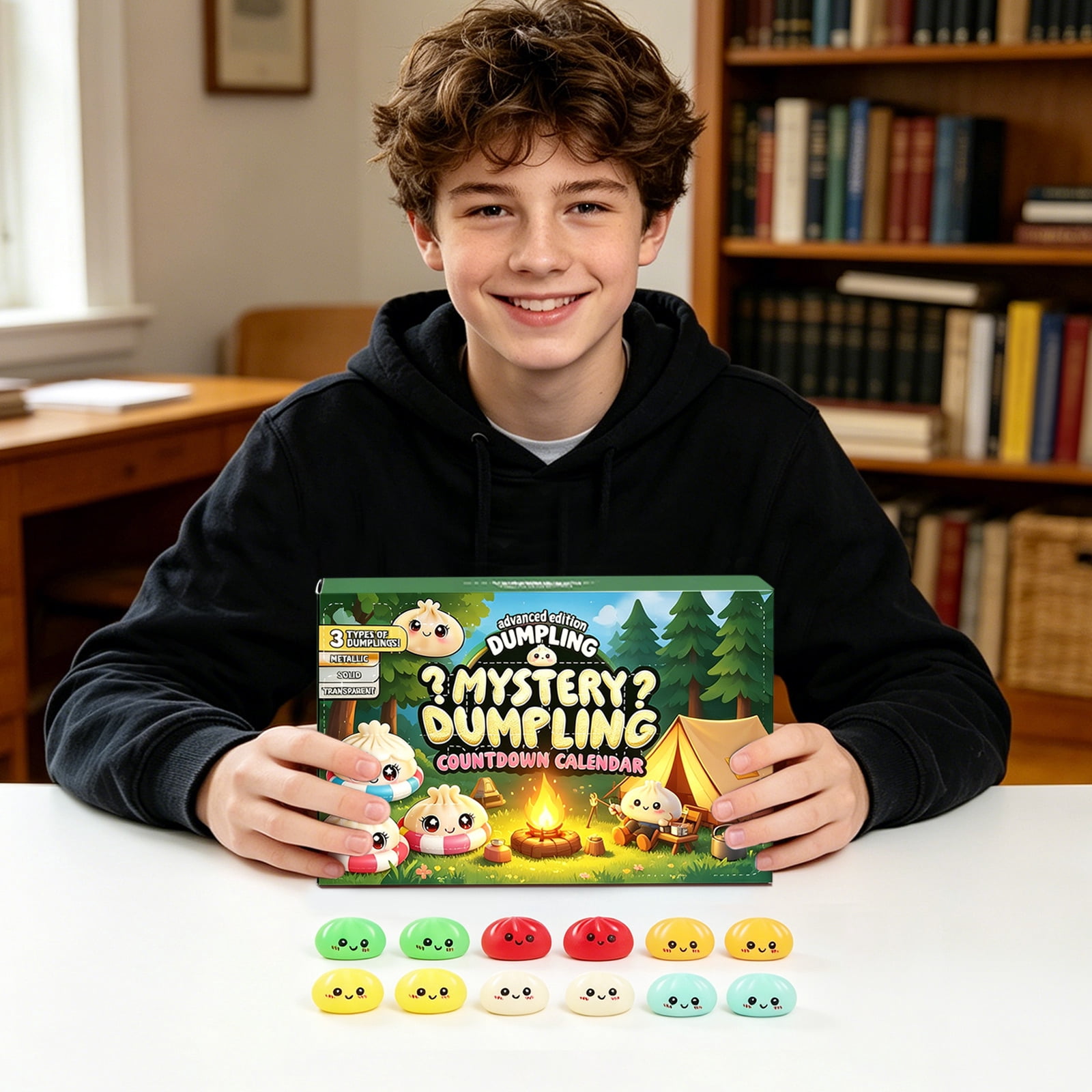Dumpling Mystery Advent Countdown Calendar, 24-Day Dumpling Squishies Countdown Calendar, Mystery Dumpling Decompression Countdown Calendar