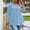 A806 Light Blue, variant on Tunic Blouse for Women Round Neck Three Quarter Sleeve Casual Loose Fit Solid Breathable Lightweight Fabric Daily Streetwear Side Split Tops