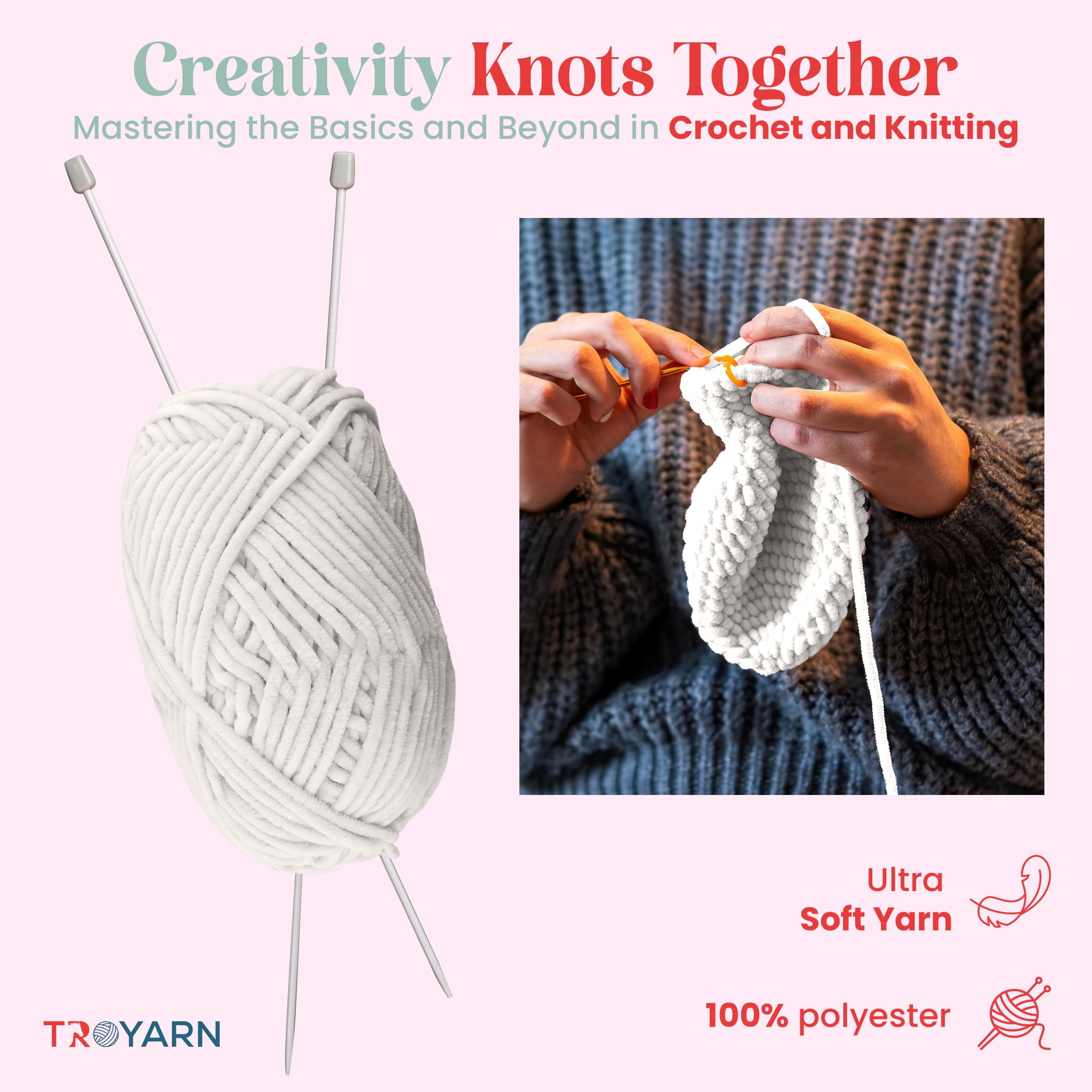 Velvet Yarn for Crocheting - Chenille Yarn, 100g (132 Yards) Amigurumi Yarn, Fluffy Yarn, Plush Yarn, Baby Blanket Yarn for Crocheting, Size 6