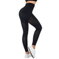 thumbnail image 5 of TWZH Women Color Block Net Hollow Out High Waist Elastic Leggings Yoga Pants, 5 of 6
