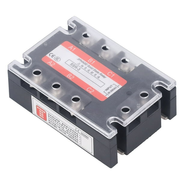 3 Phase Solid State Relay, 10A AC To AC Relay LED Indicator 480V Flame