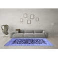thumbnail image 3 of Ahgly Company Indoor Square Oriental Blue Industrial Area Rugs, 4' Square, 3 of 4