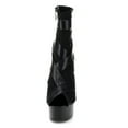 thumbnail image 4 of Ellie Shoes IS-E-609-Struck 6 Inch Platform Stretch Material with contrasting Straps Black Microfiber / 11, 4 of 6