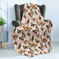 thumbnail image 4 of Retro Soft Flannel Fleece Throw Blanket, Butterfly on Hand Written Vintage Love Letters Watercolor Artwork, Cozy Plush for Indoor and Outdoor Use, 50" x 60", Vermilion Peach Black, by Ambesonne, 4 of 5