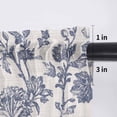 thumbnail image 5 of Blue Floral Leaf Valance Curtains for Kitchen/Living Room/Bathroom/Bedroom Window, Rod Pocket Small Topper Half Short Window Curtains Voile Sheer Scarf, Retro Farmhouse Plant Tree Branch 42"x18", 5 of 8
