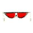 thumbnail image 4 of Large Rhinestone Show Sign Expose Lens Cat Eye Sunglasses Gold Red, 4 of 4
