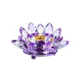 thumbnail image 2 of Crystal Glass Lotus Candle Holder, Nelumbo-Shaped Candlestick with Layered Petal Design, Elegant Home Tabletop Decor and Gift, 2 of 6