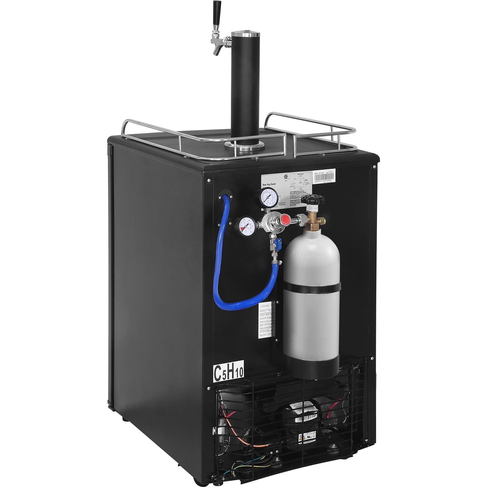 BENTISM Beer Kegerator Commercial Refrigerator, Stainless Steel