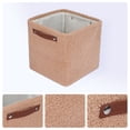 thumbnail image 2 of REGALWOVEN Fabric Storage Bin with Handles for Shelves Closet, 3 Pack Collapsible Storage Basket for Organizing Clothes Caramel 11*11*11in, 2 of 6